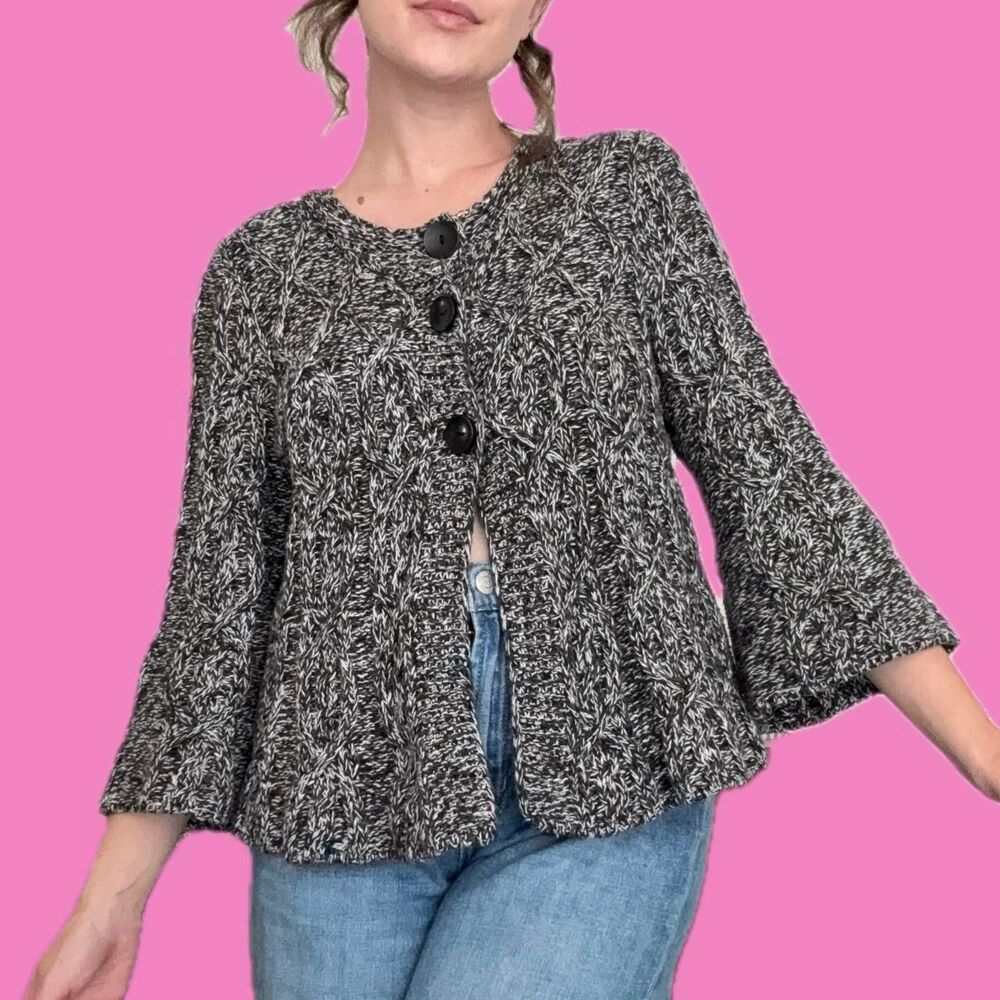 Lea-nicole Women's Grey and Black Cardigan